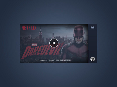 Netflix Video Widget dark minimal movie netflix player redesign stream ui user interface video web widget