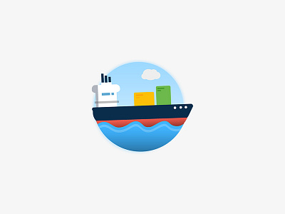 Ship icon boat container icon illustration ocean sea ship