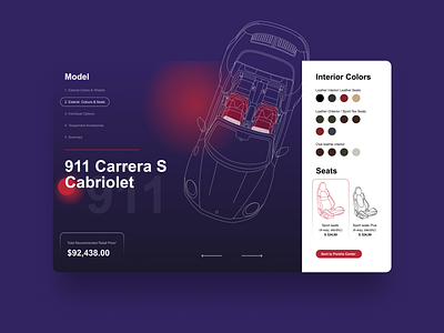 Porsche Car Configurator cabriolet car configurator design figma landing page ui web