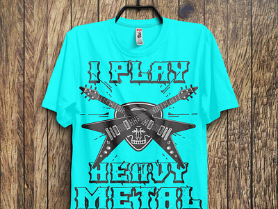 I Play Heavy Metal branding design designtshirt graphic design illustration logo metal tshirt design minimal tshirt tshirtdesign typography vector