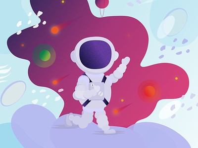 Spaceman abstraction cartoon chaotic moon child illustration design space vector