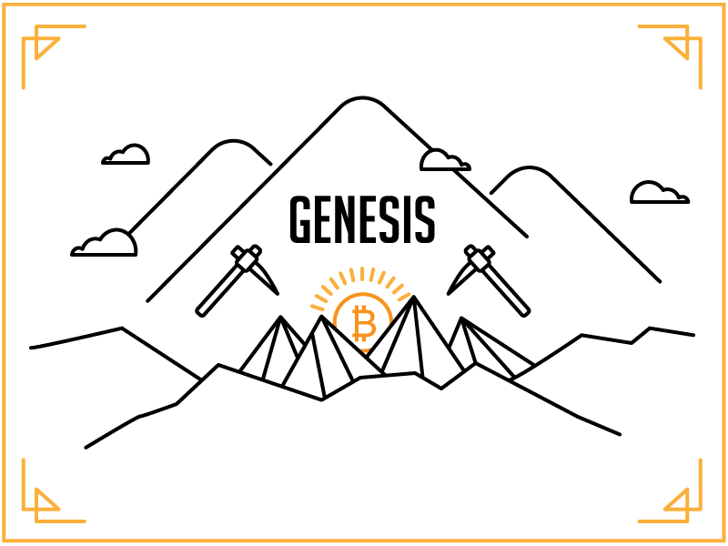 Bitcoin Genesis bitcoin cryptocurrency genesis illustration satoshi vector
