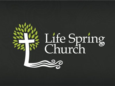 Life Spring Church Logo church cross flow life logo spring tree
