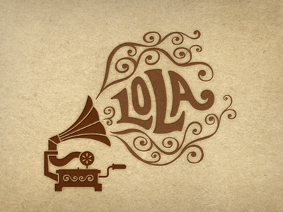 Logo Lola decorative floral logo music rustic sound