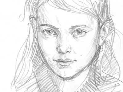 Dominika child pencil portrait realistic sketch