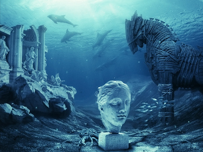 Lost Civilization collage photoshop underwater