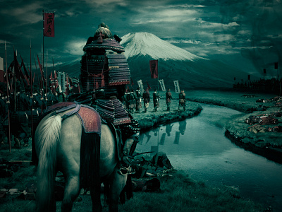 Battle is Coming battle collage japan mountain night photoshop river samurai war