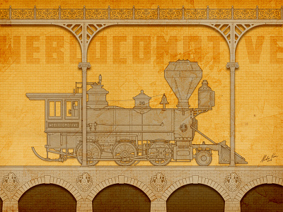 Weblocomotive Illustration illustrator locomotive photoshop retro train