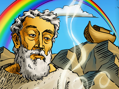 Noah and Moses arc digital illustration moses noah religious spirit tablets