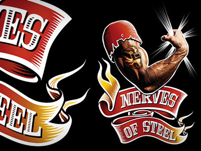 Nerves of Steel t-shirt art arm banner bitmap digital illustration t shirt vector welding