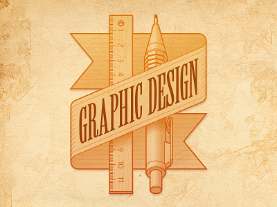 Badge Graphic Design badge graphic design icon illustration pencil ribbon ruler vector