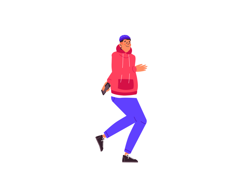 Character running animation motion graphics