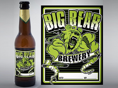 Big Bear Brewery bear beer brewery homebrew hops label