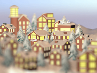 3D City 🏙️ 3d city coffee snow winter