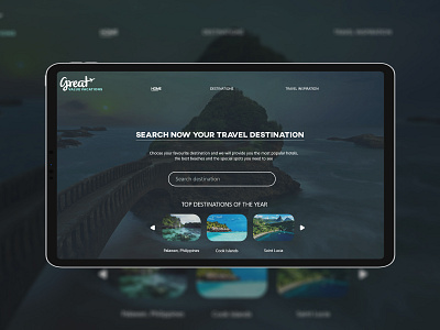 Great Value Vacations main web page design app branding design graphic design minimal travels ui ux vector web website