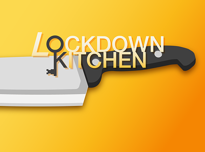 lockdownkitchen logo typogaphy vector