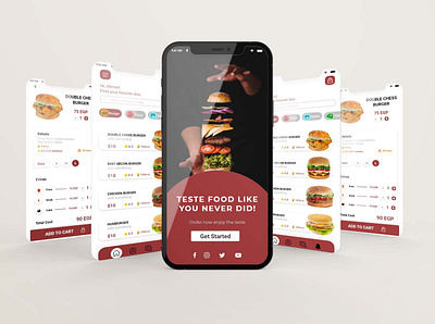 Burger Home Delivery Mobile App Design adobe xd burger mobile app design double chess burger food delivery mobile app mobile app design ui