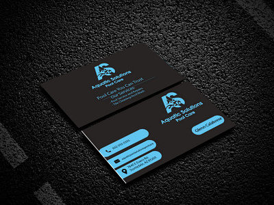 Business card awesome black blue branding businesscard card logo thekonakhatun wow