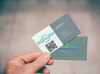 Business card for tech company awesome behance blue business card businesscard dribble dribble shot fabulous fiverr fiverrgigs graphicsdesign gray green illustration logo tech tech logo technology thekonakhatun visitingcard