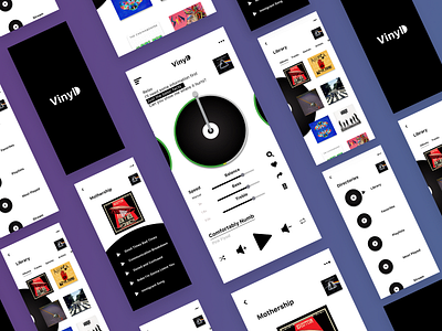 VinylD - Retro Music Player app dailyuichallenge design figmadesign illustration illustrator logo ui ux vector
