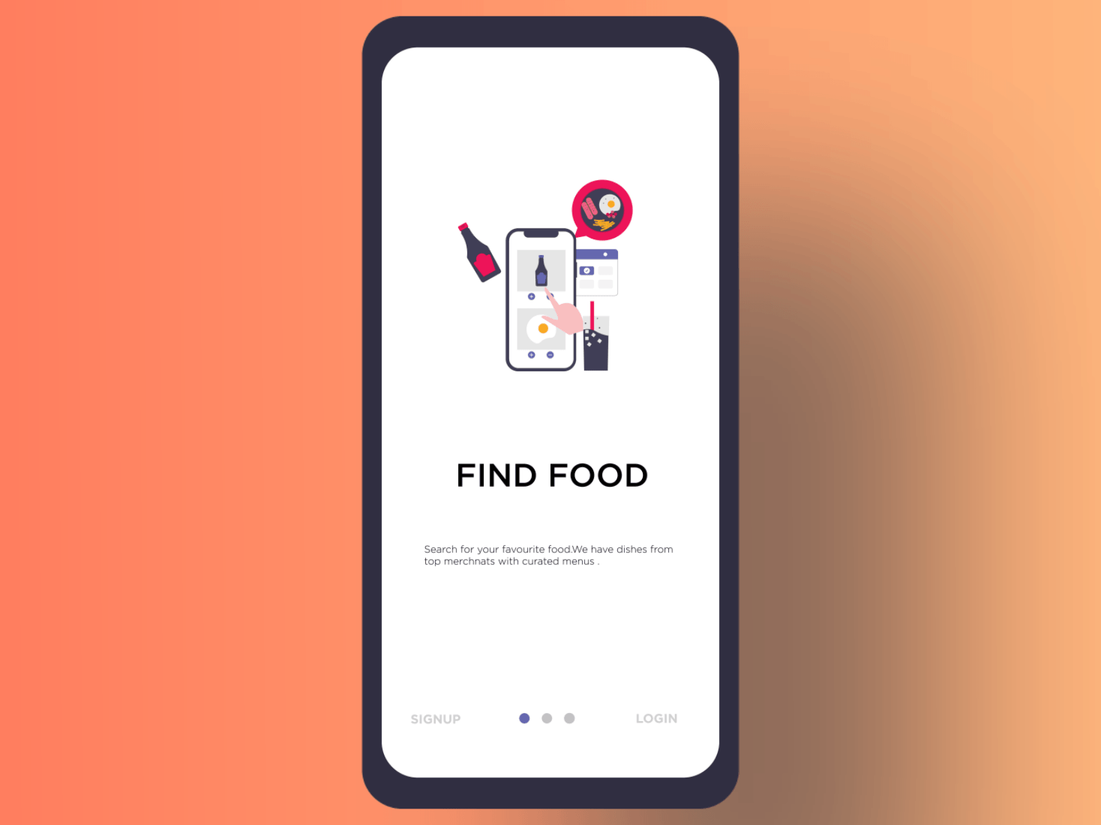 Food delivery app On-boarding interaction after effects app dailyuichallenge design figmadesign illustrator microinteractions ui ux