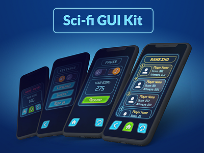 Sci-fi GUI Kit app game game ui gui kit mobile ui ui