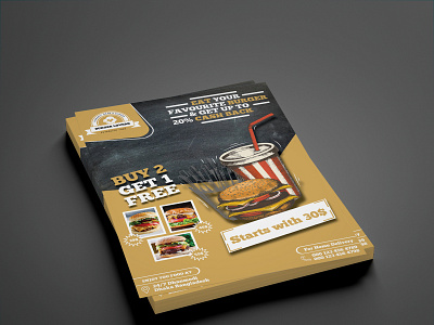 Burger Shop Marketing Flyer a4 size flyer flyer design flyer template