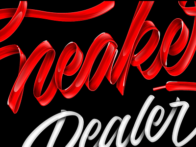 Sneakers Dealer 3dtype branding clothing design lettering logo logotype nike script sneakers t shirt typography