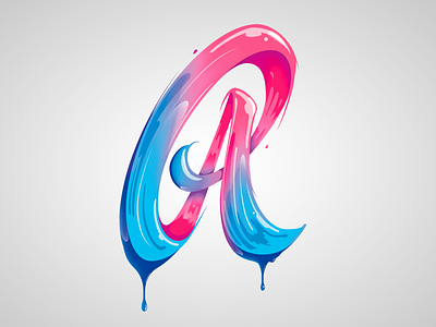 A de Artes 3dtype branding clothing design lettering logo logotype script t-shirt typography