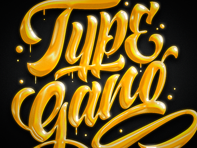Type Gang brushpen design gang gold lettering script tshirt type typography
