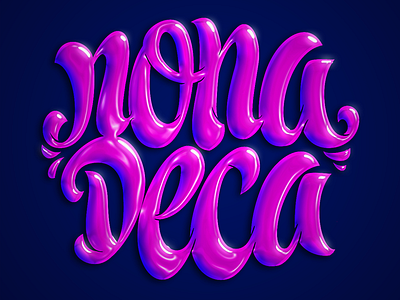 Nonadeca 3d branding clothing design lettering logo logotype pink script t shirt type typography