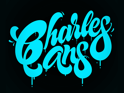 Charles Ans blue branding brushpen clothing design lettering logotype script t shirt type typography