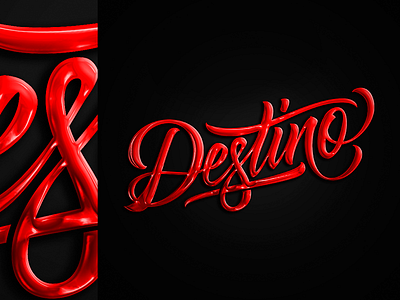 Destino black branding brushpen clothing design lettering logo logotype red script t shirt typography