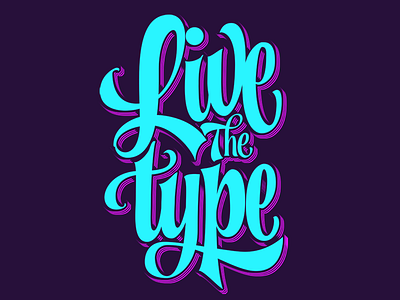 Live blue branding brushpen clothing design lettering logotype print script t shirt tee typography