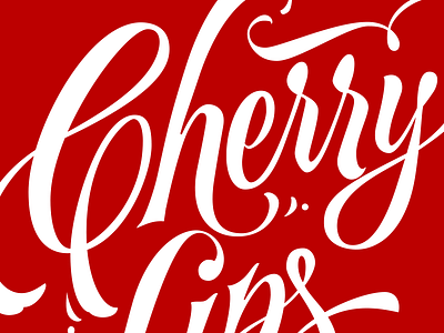 Cherry calligraphy cherry clothing design lettering lips logo print red script t shirt typography