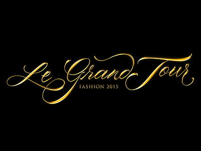 Le Gran Tour brand brushpen clothing design gold lettering logotype print script t shirt typography
