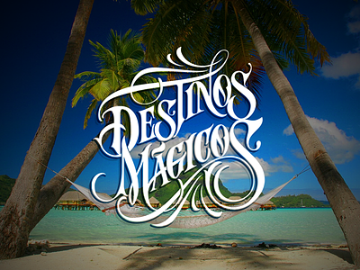 Destinos Mágicos. beach blue branding calligraphy colors design lettering logo logodesign travel type typography