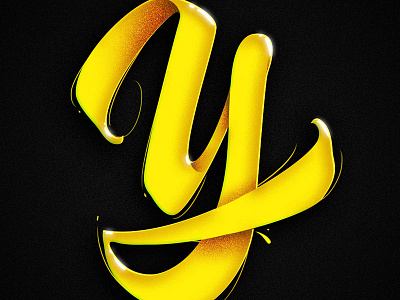 " Y " 36 days of type 36daysoftype 3dtype ink lettering. 3d logo script shirt design t shirt typography yellow