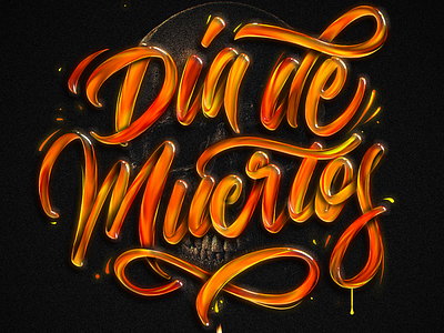 Día de Muertos 3dtype branding brushpen clothing design dia de muertos handlettering illustration lettering logo script t-shirt typography