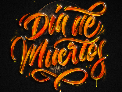 Día de Muertos 3dtype branding brushpen clothing design dia de muertos handlettering illustration lettering logo script t shirt typography