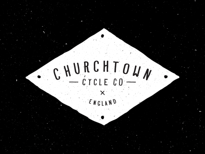 Churchtown badge black and white cycling hand lettering handcrafted lettering logo type typography vintage