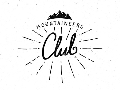 Mountaineers Club black and white hand lettering handcrafted lettering logo mountain badge type typography vintage