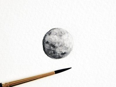 Moon black and white illustration minimal moon painting watercolour