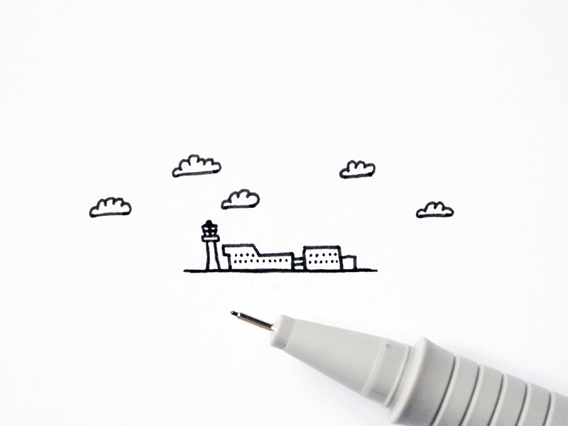 Airport airport animation drawing gif illustration mini sketch travel