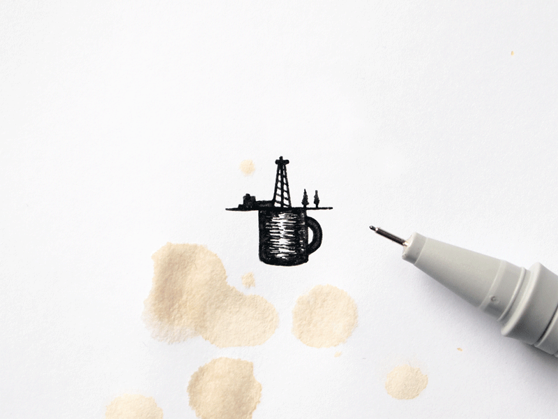 Browngold animation coffee drawing gif illustration minimal oil