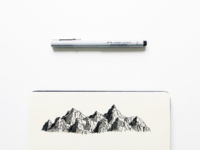 Mountain adventure drawing illustration ink moleskine mountain sketch