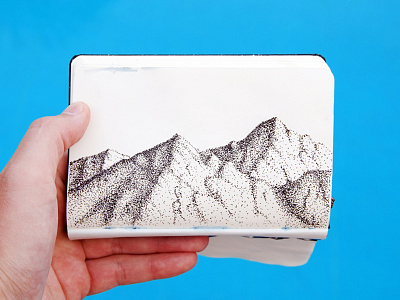 Mountain sketch dots drawing illustration ink moleskine mountains sketch