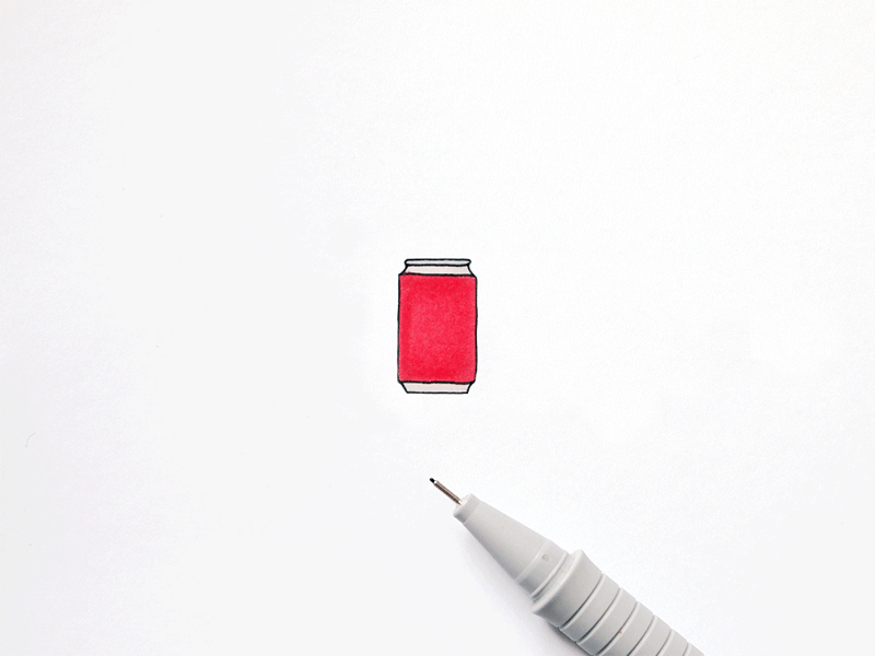 Red Can animation can drawing gif illustration minimal simple