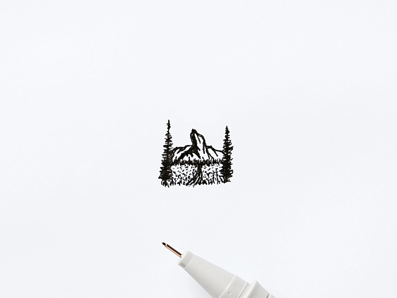 Let's Go animation drawing gif hand lettering illustration ink minimal mountains pine sketch type