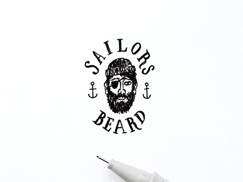 Sailors Beard animation drawing gif illustration ink lettering logo logotype minimal sailor sketch